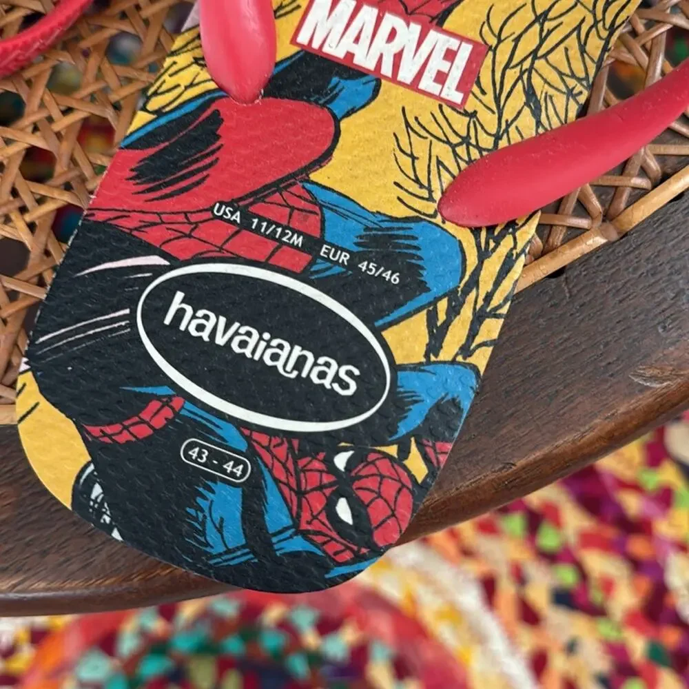 NWOT Spider-Man Marvel Comics Havaianas Superhero Flip Flop Sandals